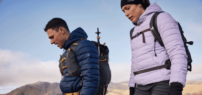 Couple hiking in Craghoppers winter gear, showing Craghoppers disability discounts for outdoor adventures.