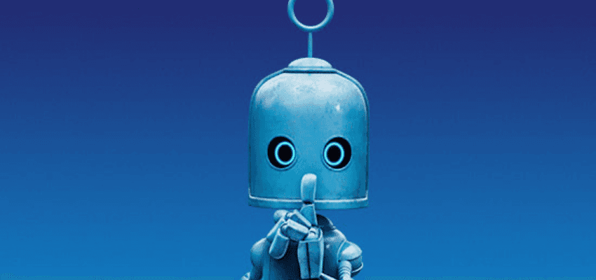 The iconic O2 robot making a 'shh' gesture against a blue gradient background, representing O2's innovative and reliable services. Highlighting Purpl's exclusive disabled discounts for accessible mobile plans and connectivity in the UK