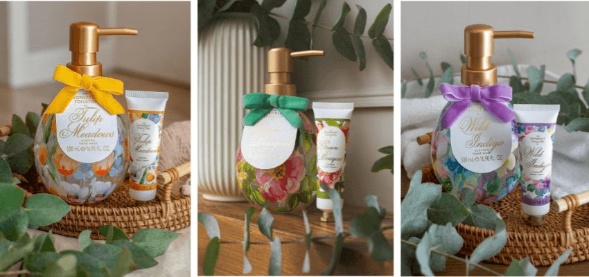 Three floral hand wash and cream sets, The Somerset Toiletry Co., Purpl discounts for disabilities and long term health conditions, shopping discounts for disabled people.