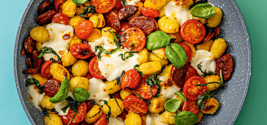 Ocado promo image roasted gnocchi with tomatoes and basil Purpl disabled discounts members save on fresh food shopping