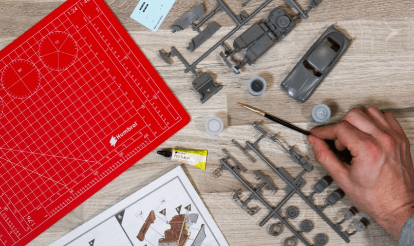 Model car sprues laid flat.