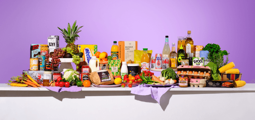 Groceries and fresh produce arranged on a counter, Ocado Purpl discounts for disabilities and long term health conditions, shopping discounts for disabled people.