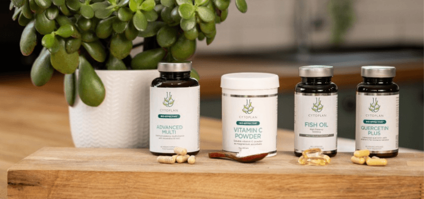 Cytoplan supplements on wooden board, Purpl discounts for disabilities and long term health conditions, shopping discounts for disabled people.