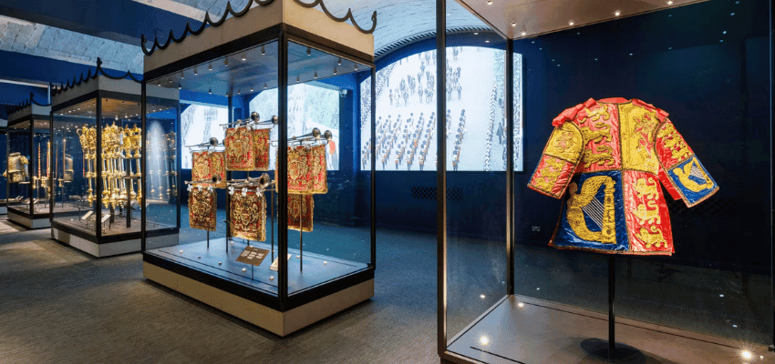 Museum gallery display cases with ornate robes, Purpl discounts for disabilities and long term health conditions, shopping discounts for disabled people.