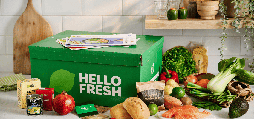 HelloFresh meal kit box with fresh ingredients, Purpl discounts for disabilities and long term health conditions, shopping discounts for disabled people.