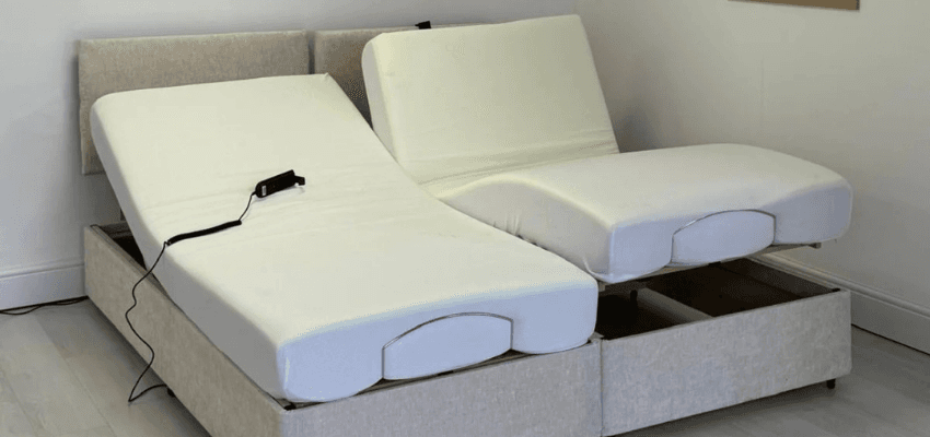 Two adjustable beds with white mattresses, Purpl discounts for disabilities and long term health conditions, mobility discounts and offers.