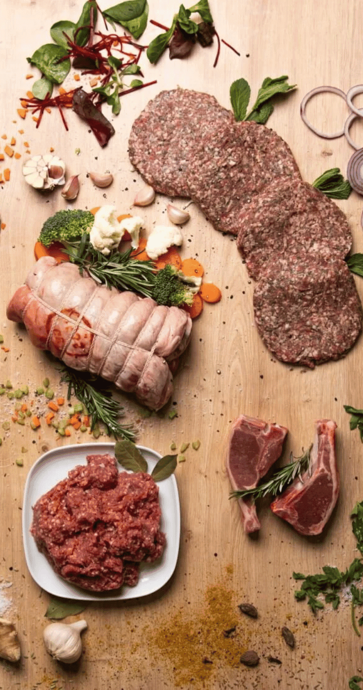 Raw meat cuts and herbs on board, Purpl discounts for disabilities and long term health conditions, mobility discounts and offers.