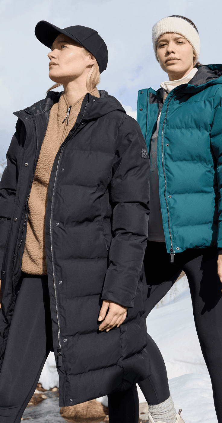 Women hiking in Dare2B insulated coats, promoting Dare2B savings for disabled people and outdoor mobility.