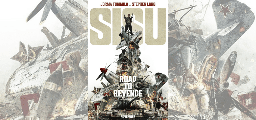 Action-packed poster for Sisu: Road to Revenge with explosions, aircraft debris, and a central hero figure. Highlighted in Purpl’s Cinema Society collection for disabled-friendly film access and savings.