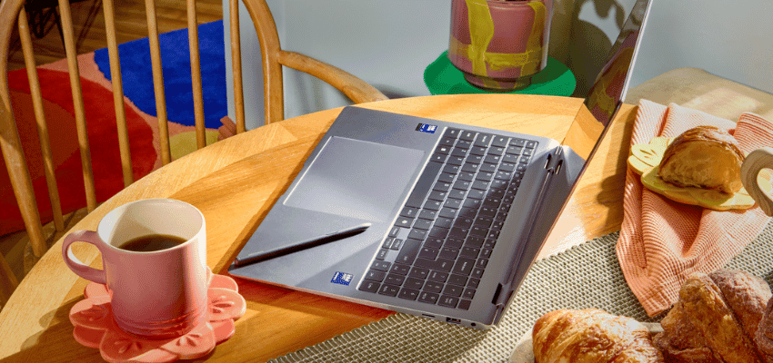 Laptop on kitchen table at Currys, Purpl discounts for disabilities and long term health conditions, shopping discounts for disabled people.