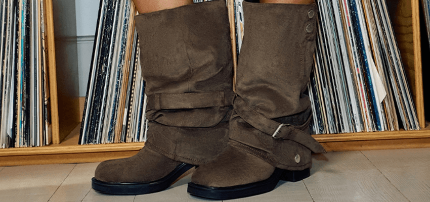 Brown boots by vinyl records, schuh Purpl discounts for disabilities and long term health conditions, mobility discounts and offers.