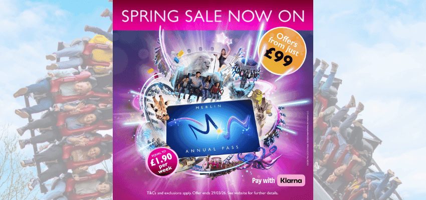 Merlin Annual Pass spring sale promo banner, Purpl discounts for disabilities and long term health conditions, mobility discounts and offers.