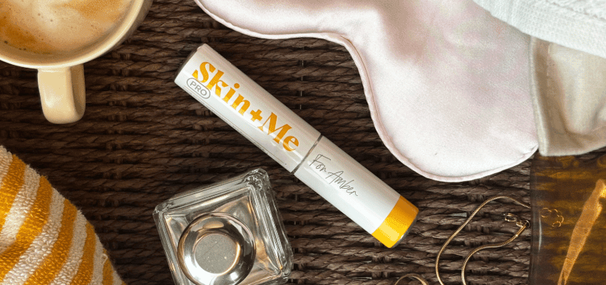 Skin + Me skincare tube on woven mat, Purpl discounts for disabilities and long term health conditions, shopping discounts for disabled people.