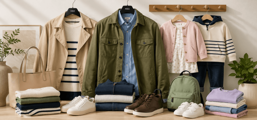 Casual clothing display with shoes and bags, eBay Purpl discounts for disabilities and long term health conditions, shopping discounts for disabled people.