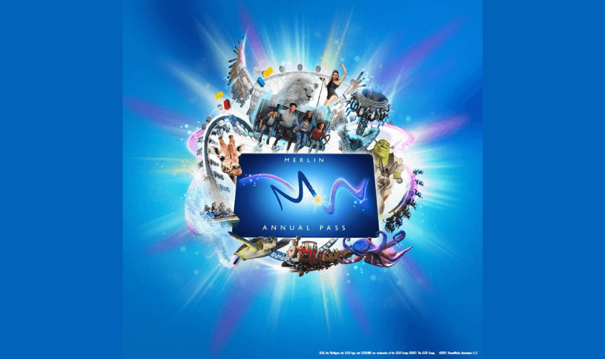 Merlin Annual Pass surrounded by UK attractions including the London Eye and SEA LIFE, great for disabled travel discounts UK.