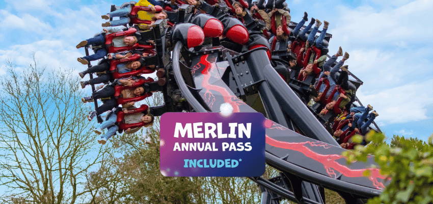 Upside-down rollercoaster ride at Alton Towers, Purpl discounts for disabilities and long term health conditions, disabled travel discounts UK.