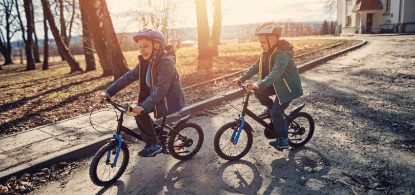 Kids riding bikes outdoors Purpl disabled discounts members save on childrens bikes and cycling essentials