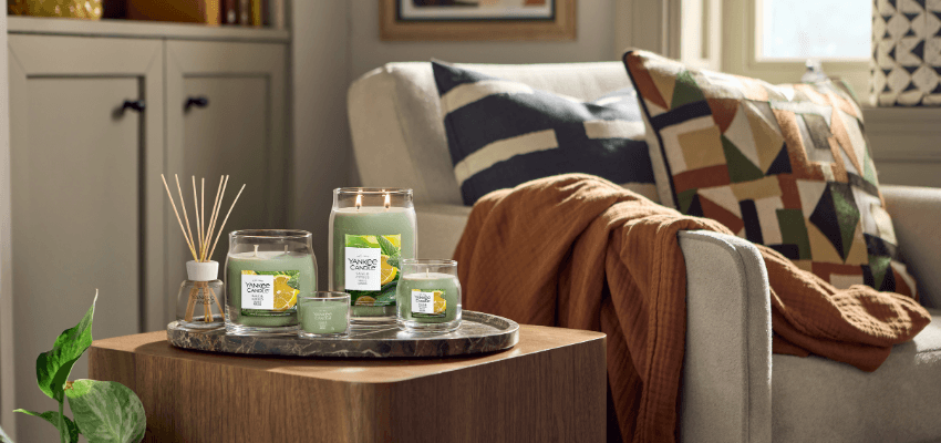 Yankee Candle scents on coffee table, Purpl discounts for disabilities and long term health conditions, shopping discounts for disabled people.
