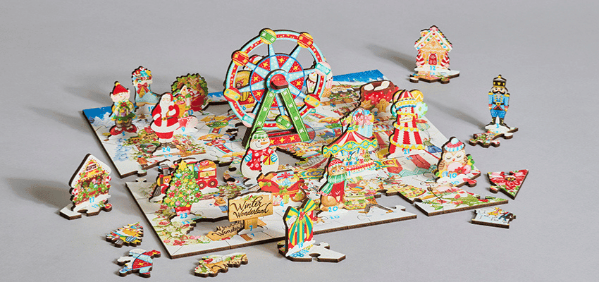 Wentworth puzzles winter wonderland jigsaw promo image Purpl disabled discounts members save on festive puzzle gifts