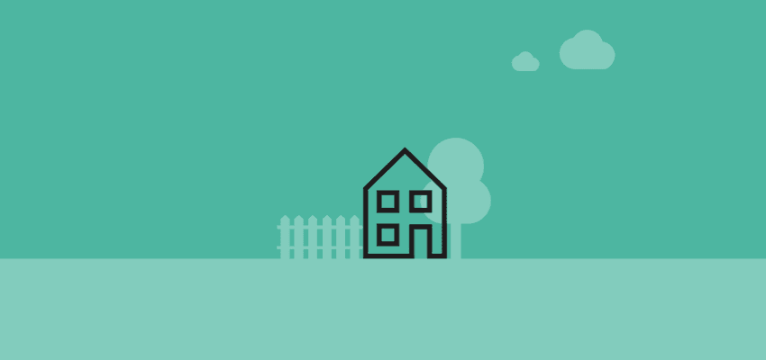 Confused home insurance illustration showing a house and garden, accessible insurance savings for disabled people and long term health conditions