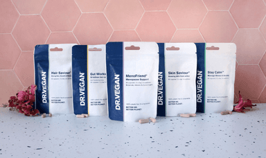 A selection of Dr. Vegan supplement pouches