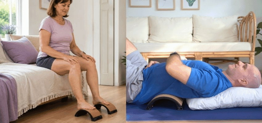 People using back stretch supports, Eastnole Purpl discounts for disabilities and long term health conditions, mobility discounts and offers.