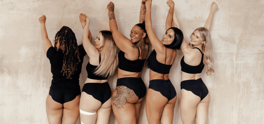 Five women in black underwear, Nixi Body Purpl discounts for disabilities and long term health conditions, shopping discounts for disabled people.
