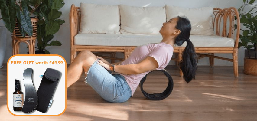 Woman using a support ring on floor, Eastnole Purpl discounts for disabilities and long term health conditions, mobility discounts and offers.