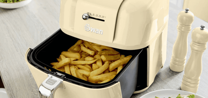 Swan air fryer basket filled with chips, Purpl discounts for disabilities and long term health conditions, mobility discounts and offers.
