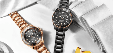 Luxury watch discounts from Secret Sales featuring elegant rose gold and black designs. Save money on designer watches with exclusive shopping discounts for disabled people.
