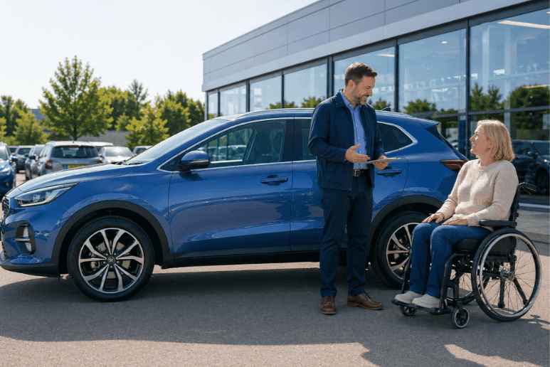 Step-by-step guide showing how disabled people and people with long term health conditions can get a Motability car using qualifying disability benefits.