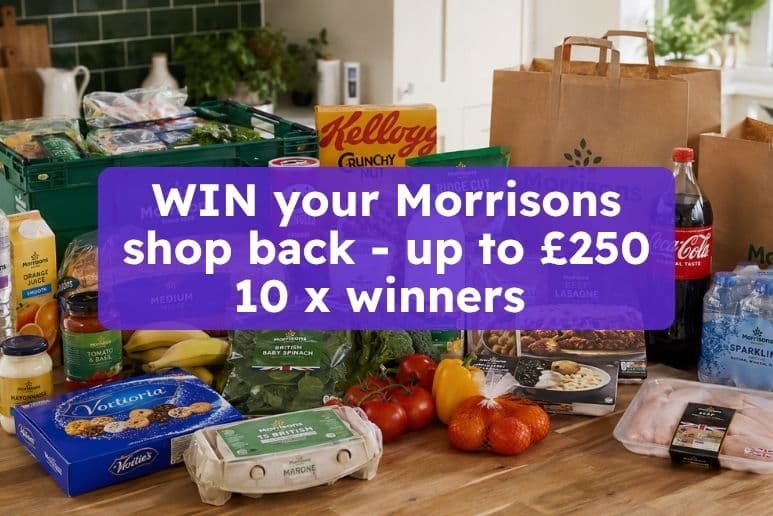 Morrisons supermarket delivery promoting Purpl’s World Cup final competition, with 10 members able to win their shop back up to £250.