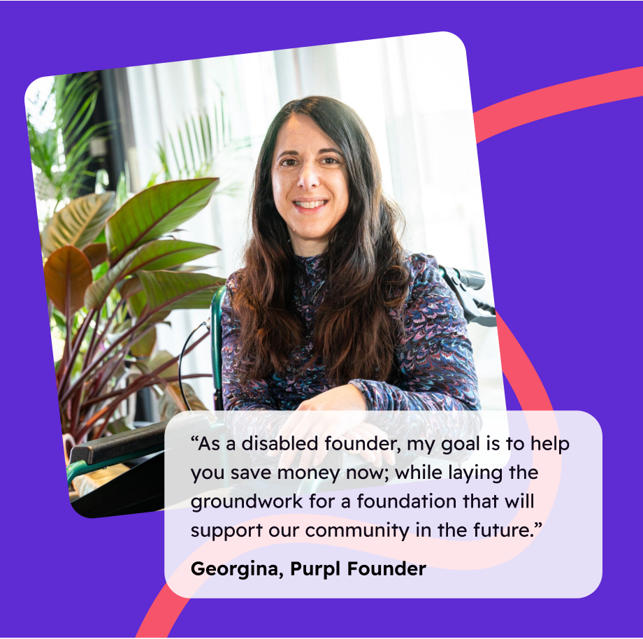 Photo of Georgina with a quote about launching a foundation in the future.